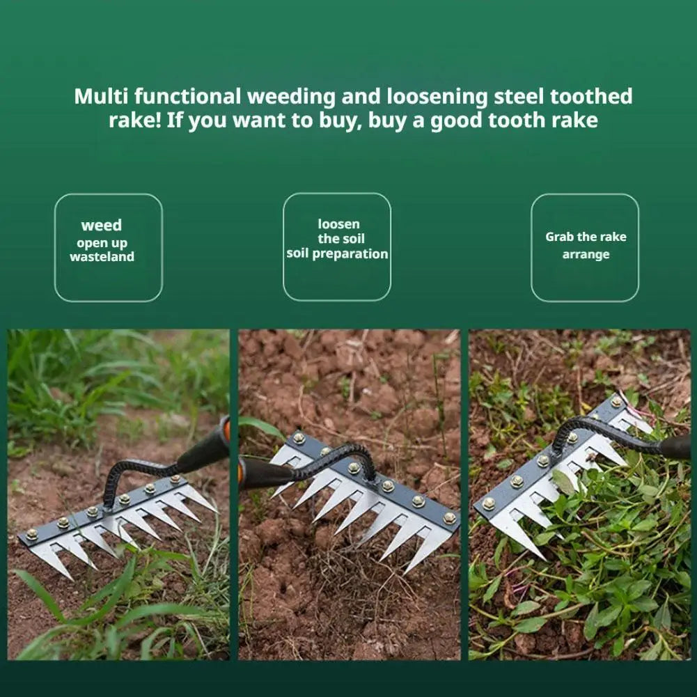 Durable Manganese Steel Garden Rake for Weeding - Smarsty