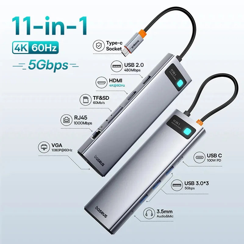 USB-C Hub to HDMI, USB 3.1, Ethernet & SD/TF Card Reader Docking Station for MacBook - Smarsty