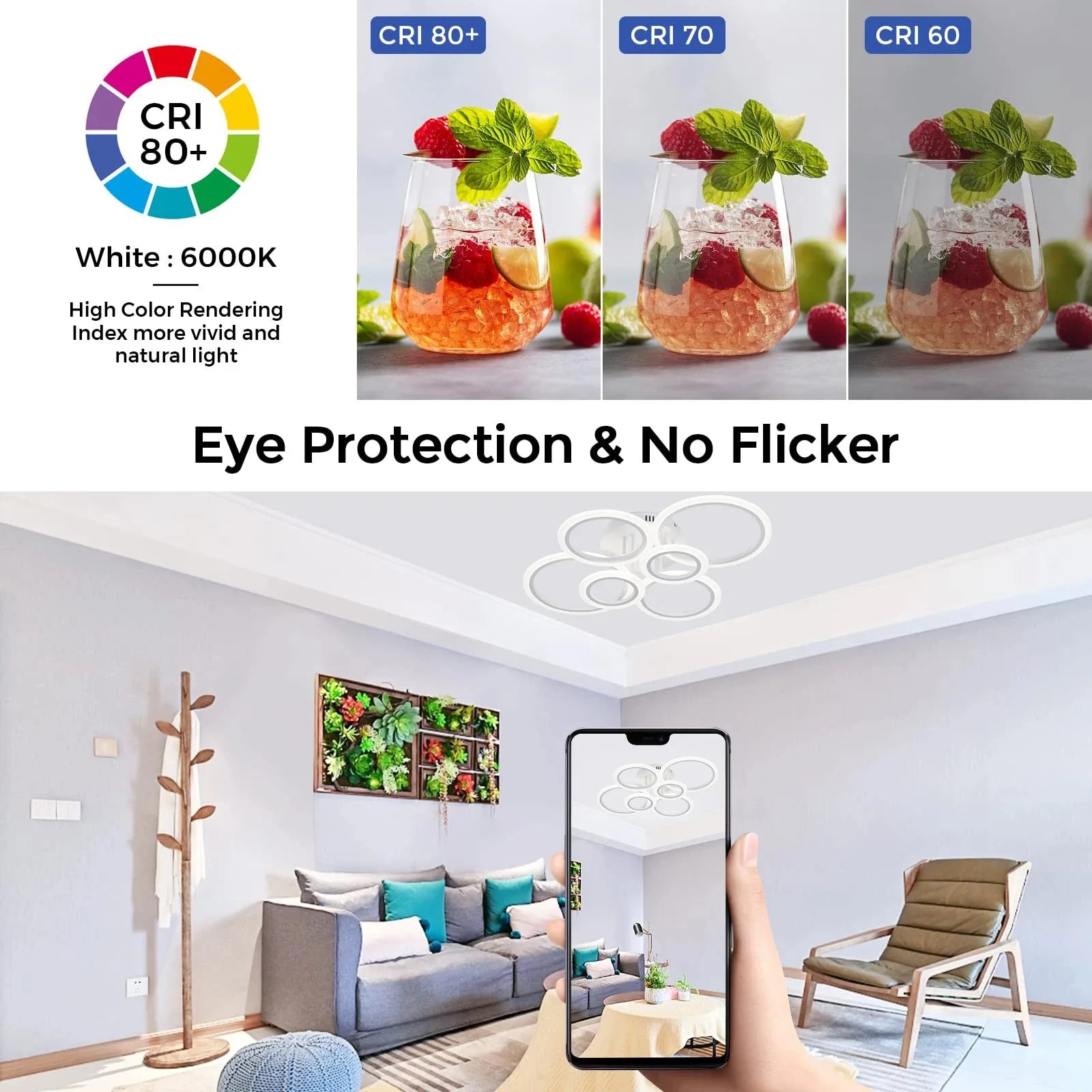 Modern LED Chandelier with Smart App Control - Smarsty