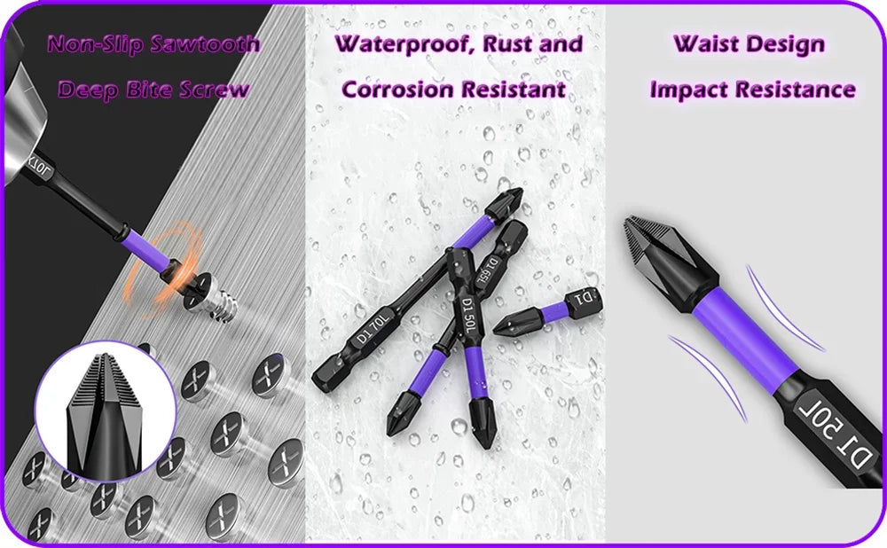 Magnetic Shockproof Screwdriver Bits Set for Power Tools - Smarsty