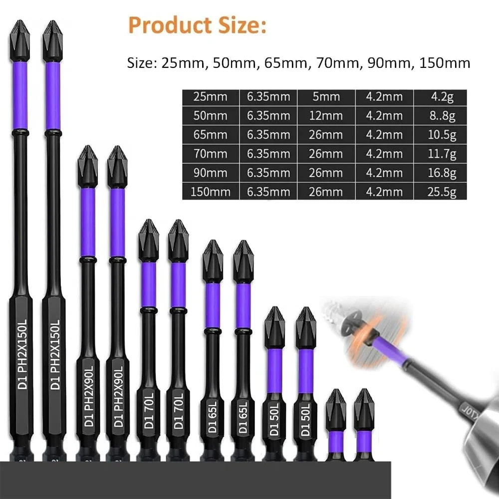 Magnetic Shockproof Screwdriver Bits Set for Power Tools - Smarsty