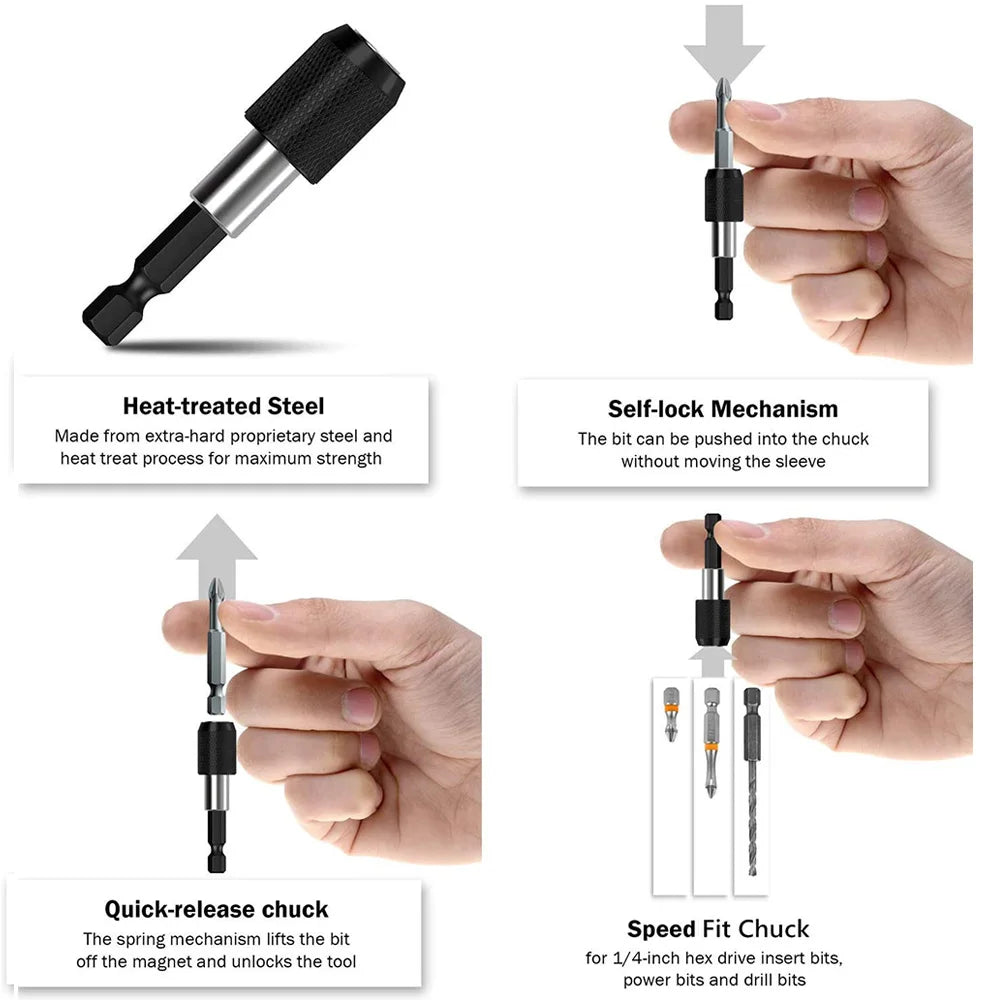 Adjustable Magnetic Screwdriver Bit Extension Holder Set - Smarsty