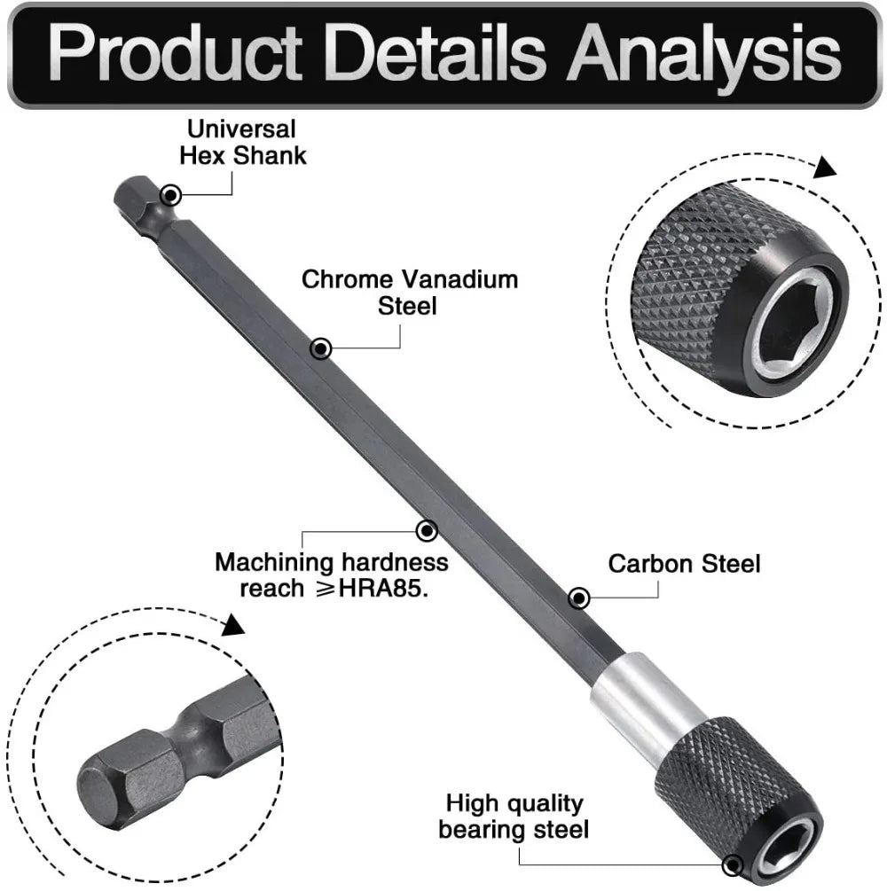 Adjustable Magnetic Screwdriver Bit Extension Holder Set - Smarsty
