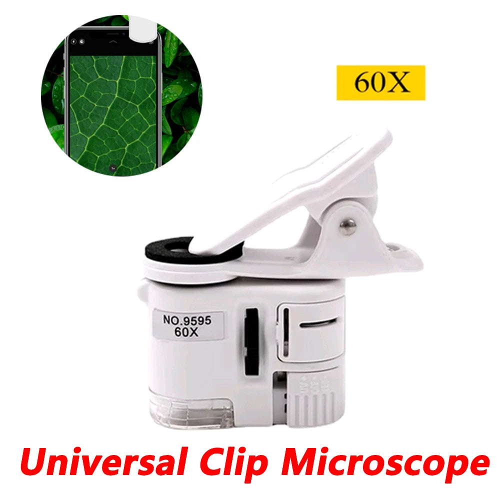 60X Portable Clip Microscope with LED Light - Smarsty