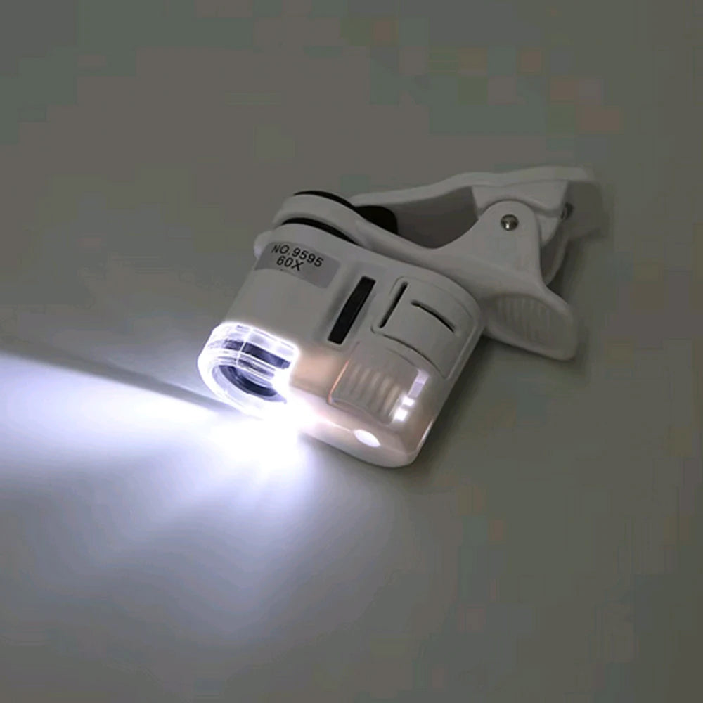 60X Portable Clip Microscope with LED Light - Smarsty