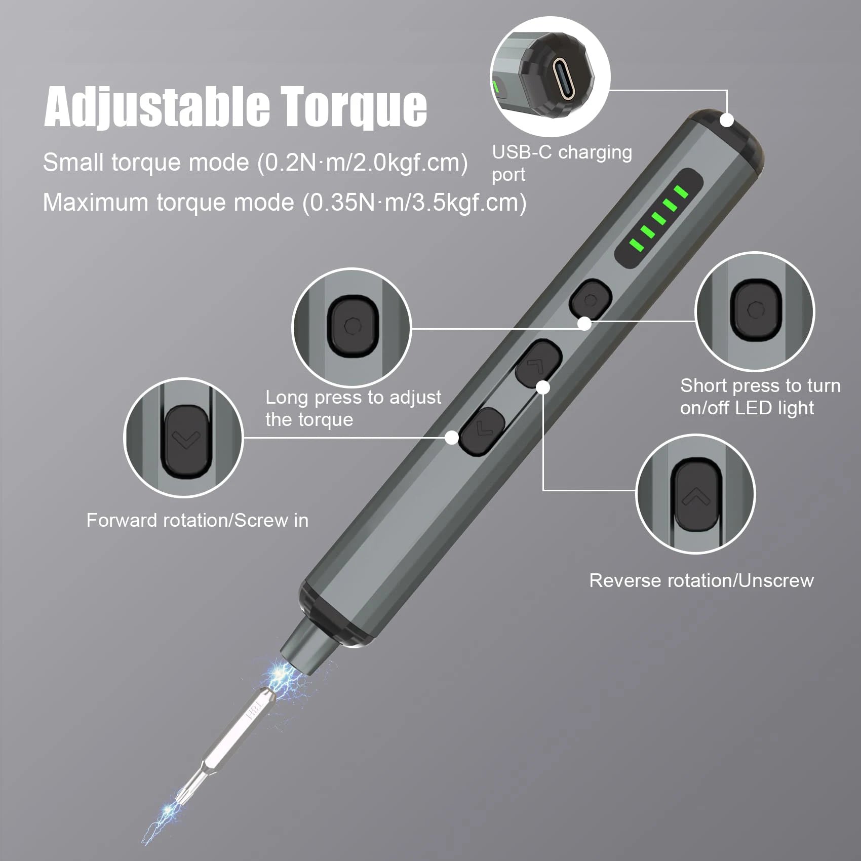 Mini Precision Electric Screwdriver Set with 64 Bits - Smarsty