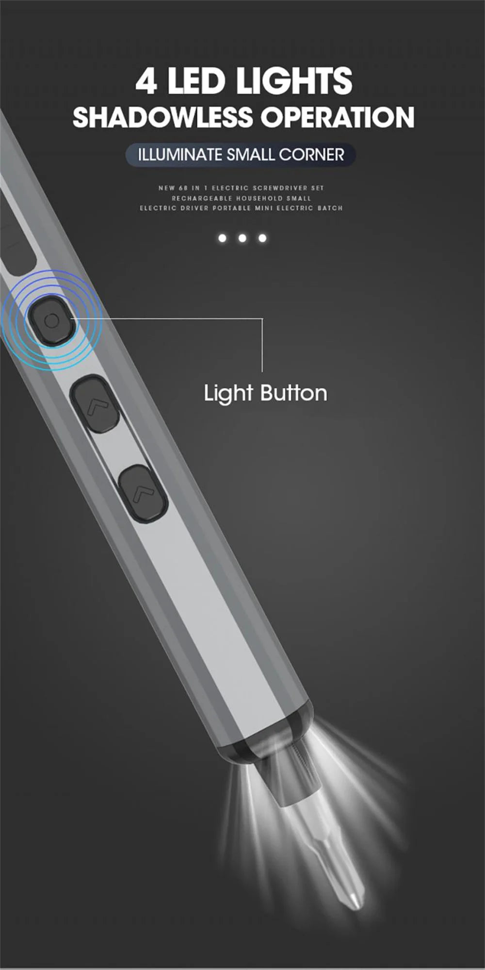 Mini Precision Electric Screwdriver Set with 64 Bits - Smarsty