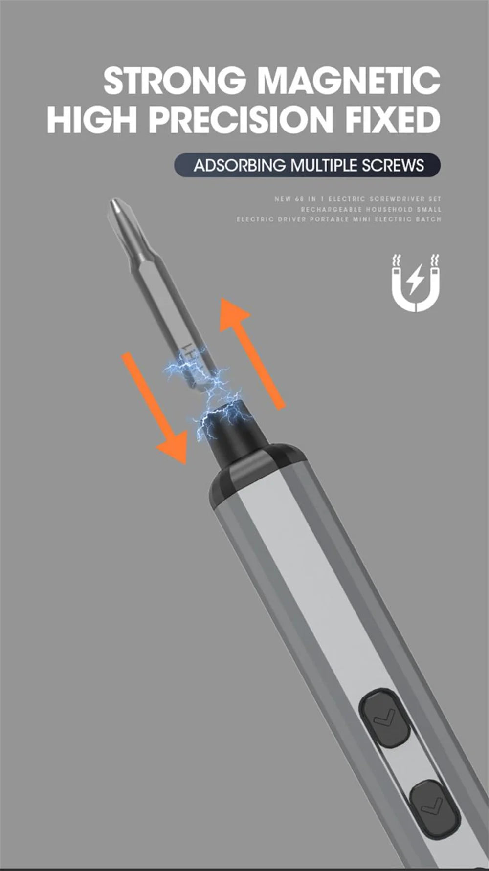 Mini Precision Electric Screwdriver Set with 64 Bits - Smarsty