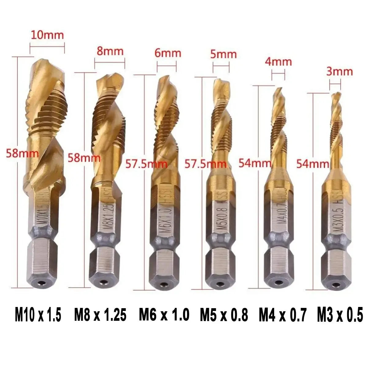 Titanium Plated HSS Tap Drill Bits Set - Smarsty