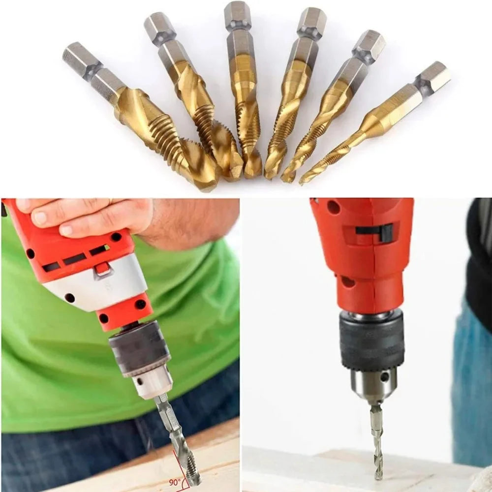 Titanium Plated HSS Tap Drill Bits Set - Smarsty