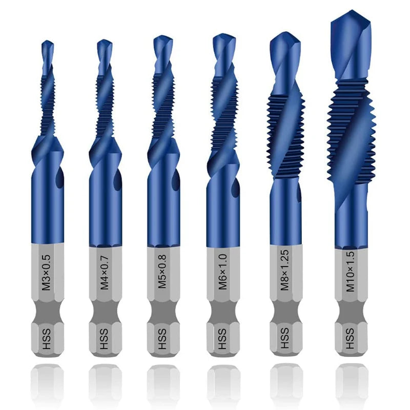 Titanium Plated HSS Tap Drill Bits Set - Smarsty