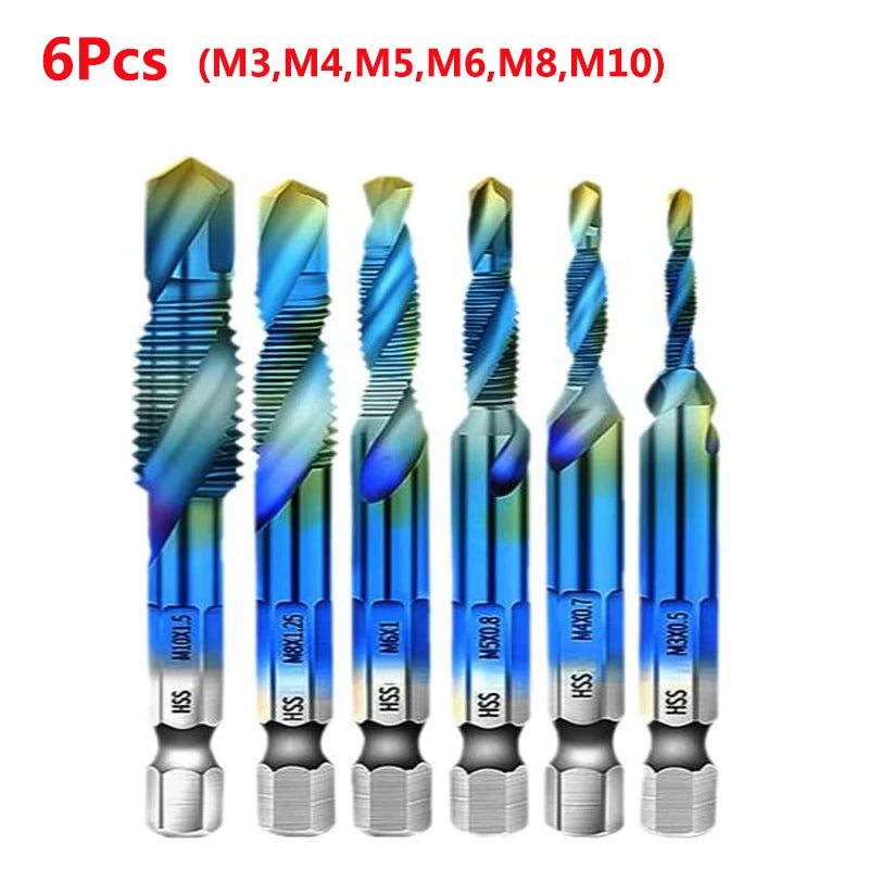 Titanium Plated HSS Tap Drill Bits Set - Smarsty