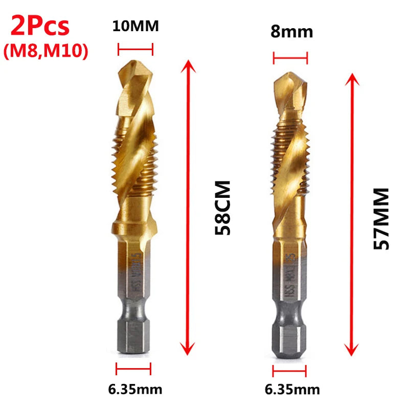 Titanium Plated HSS Tap Drill Bits Set - Smarsty