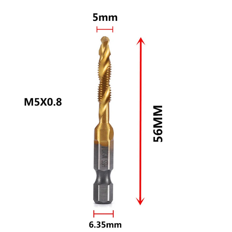 Titanium Plated HSS Tap Drill Bits Set - Smarsty