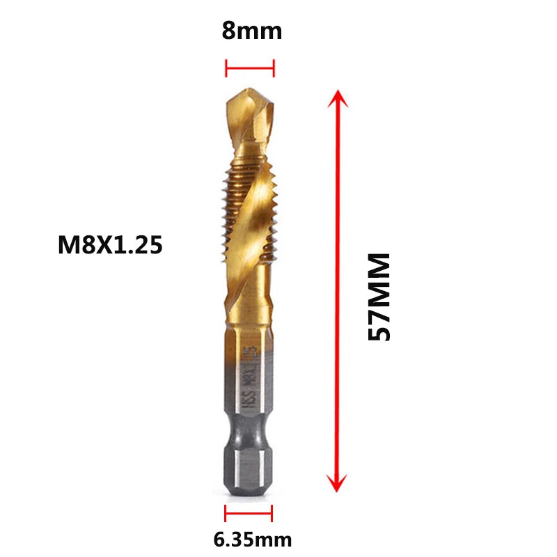 Titanium Plated HSS Tap Drill Bits Set - Smarsty