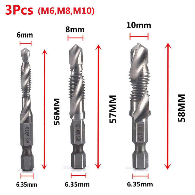 Titanium Plated HSS Tap Drill Bits Set - Smarsty