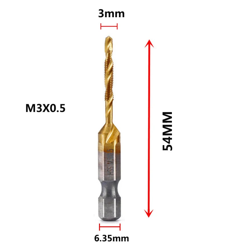 Titanium Plated HSS Tap Drill Bits Set - Smarsty