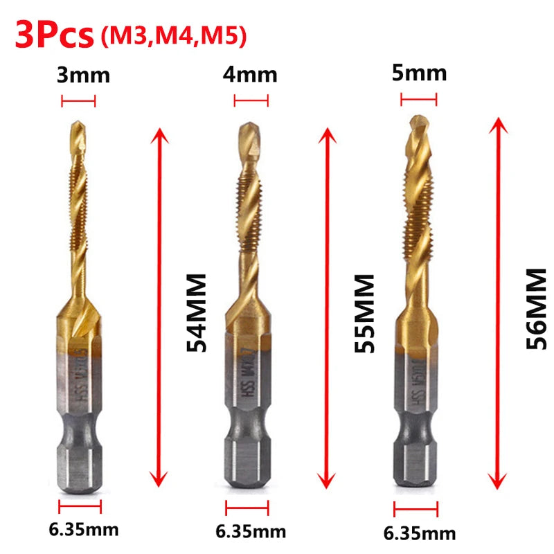 Titanium Plated HSS Tap Drill Bits Set - Smarsty