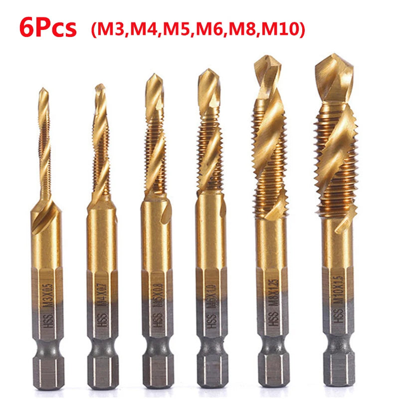 Titanium Plated HSS Tap Drill Bits Set - Smarsty
