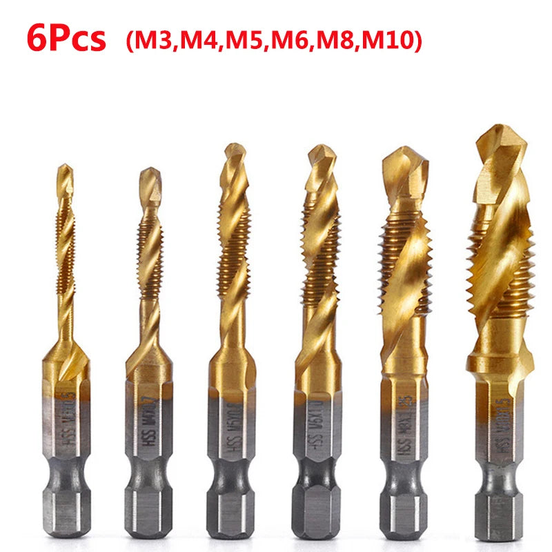 Titanium Plated HSS Tap Drill Bits Set - Smarsty