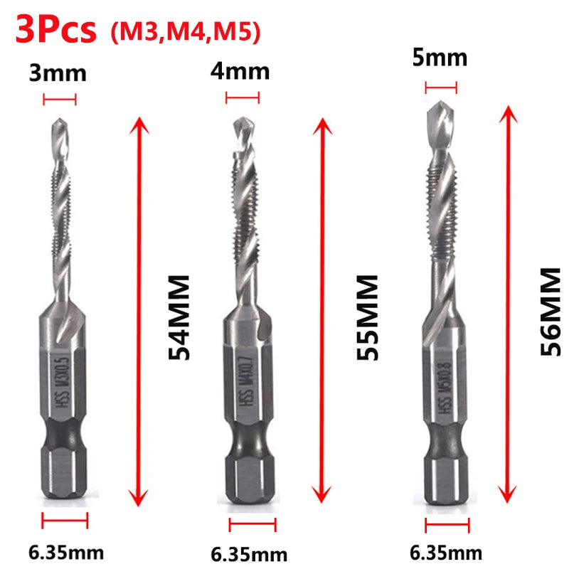 Titanium Plated HSS Tap Drill Bits Set - Smarsty