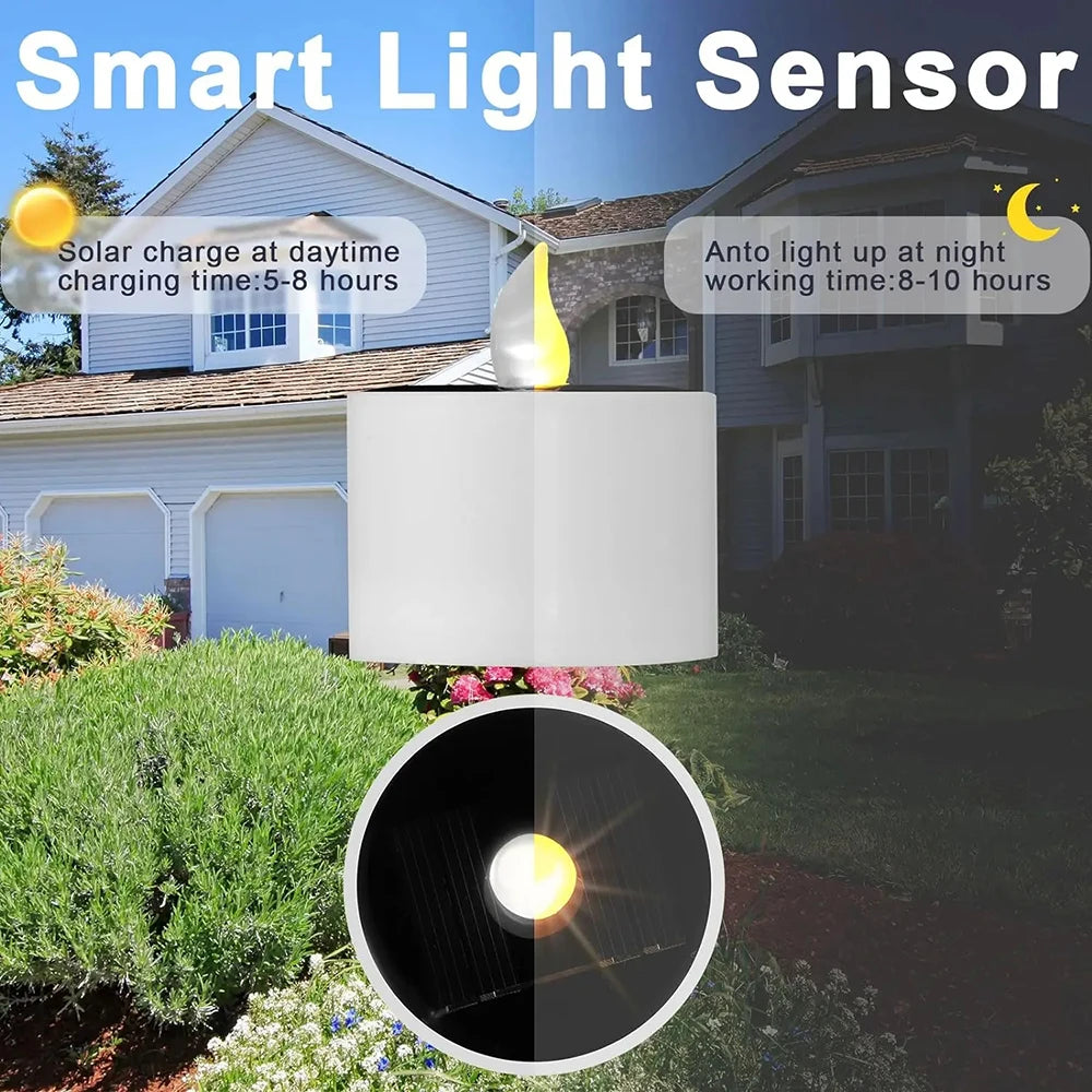Solar Tea Light LED Candles Waterproof Rechargeable For Outdoor Decor - Smarsty
