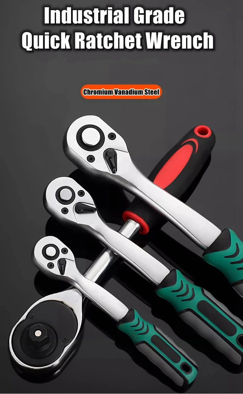 Quick Ratchet Wrench Set with 24/72 Tooth Design - Smarsty