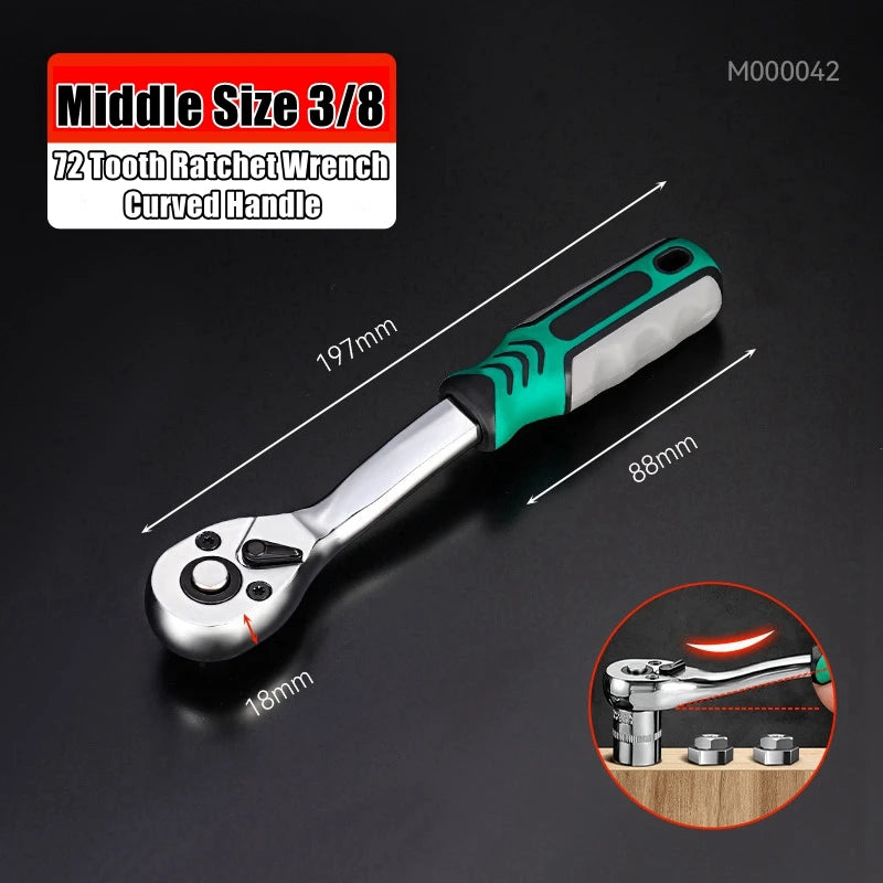 Quick Ratchet Wrench Set with 24/72 Tooth Design - Smarsty