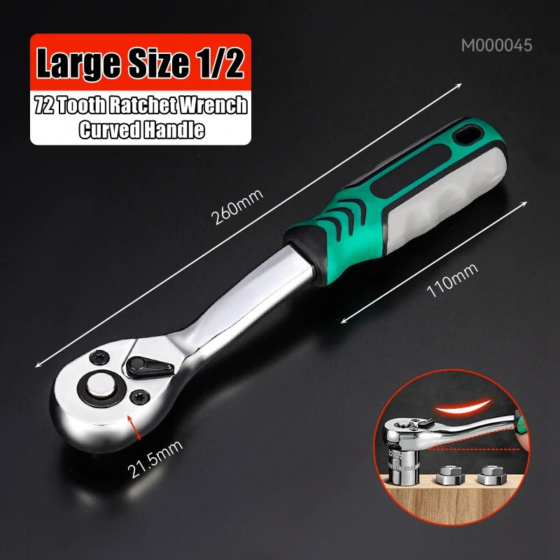 Quick Ratchet Wrench Set with 24/72 Tooth Design - Smarsty