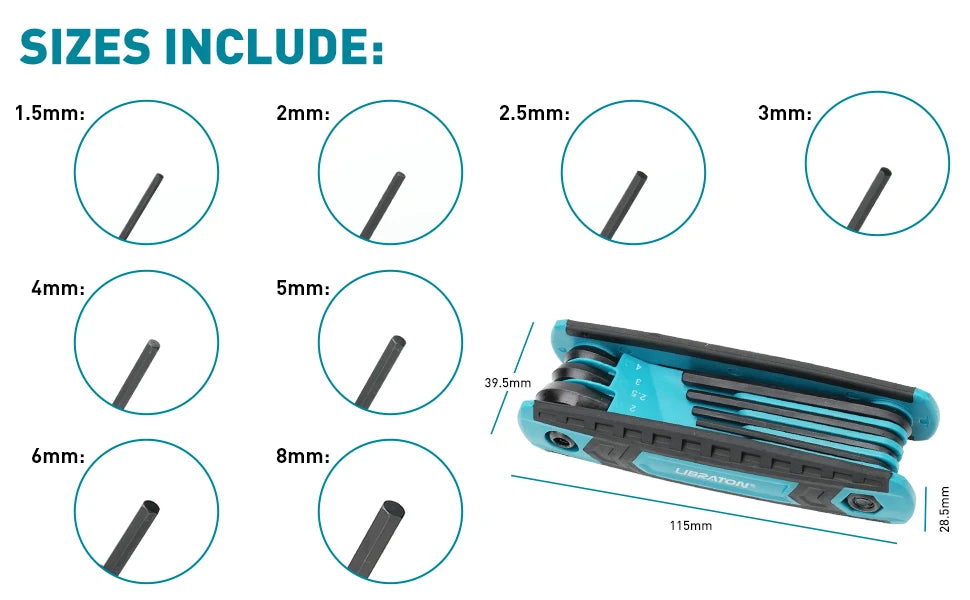8 in 1 Folding Allen Wrench Set Portable Tool - Smarsty
