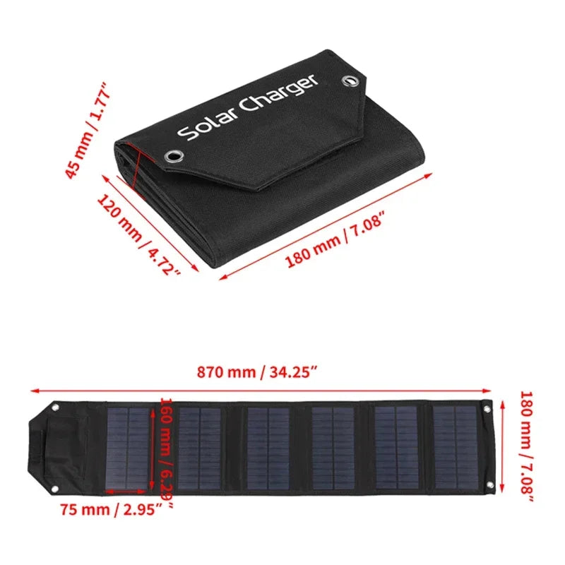 Foldable Solar Panel Charger for Outdoor Camping - Smarsty