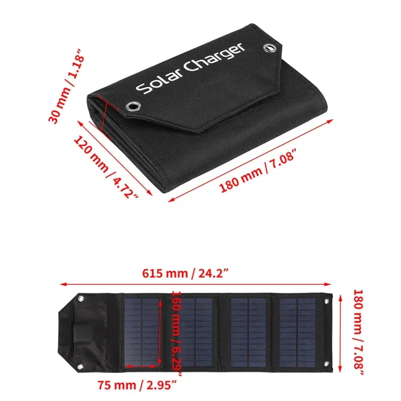 Foldable Solar Panel Charger for Outdoor Camping - Smarsty