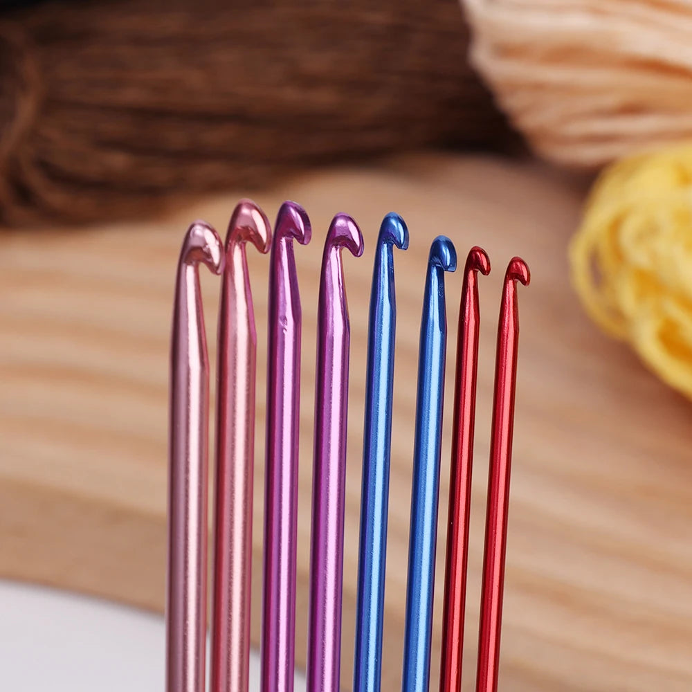 Colorful Aluminum Crochet Hooks Set for Easy Knitting - Smarsty