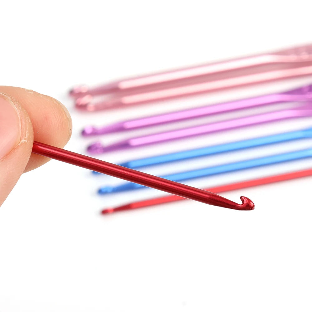 Colorful Aluminum Crochet Hooks Set for Easy Knitting - Smarsty