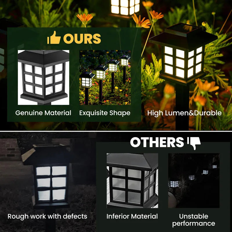 8pcs Waterproof Solar Garden Pathway Lights for Outdoor Decor - Smarsty