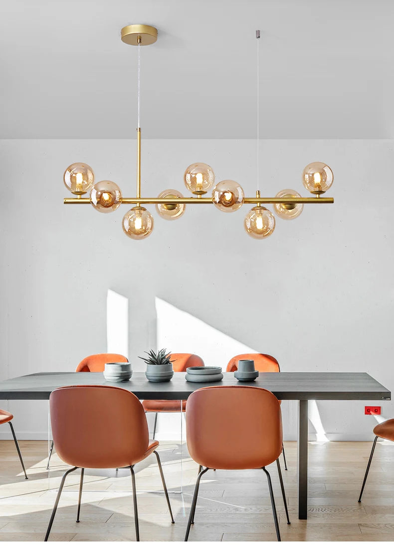 Nordic Modern LED Pendant Light with Glass Balls - Smarsty