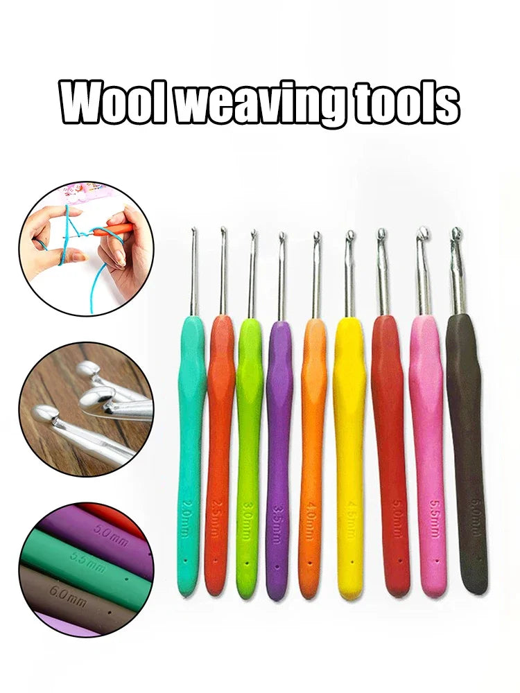 Versatile 9-Piece Crochet Hook Set with Soft Handles - Smarsty