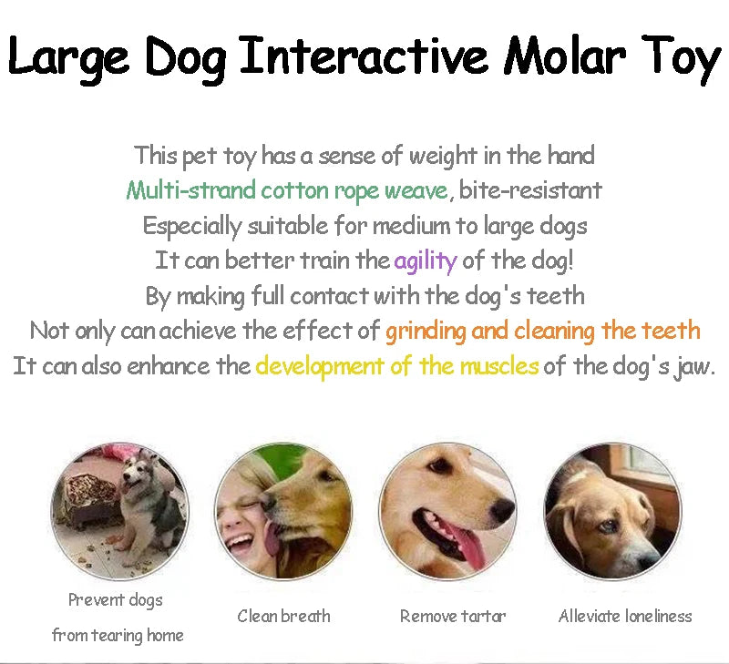 Durable Cotton Rope Dog Chew Toy for Teeth Cleaning - Smarsty
