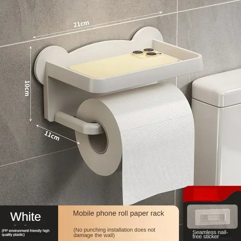 Modern Wall-Mounted Toilet Paper Holder with Storage Shelf - Smarsty