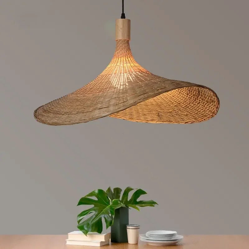 Hand Knitted Bamboo Pendant Lamp for Home Decor - Smarsty