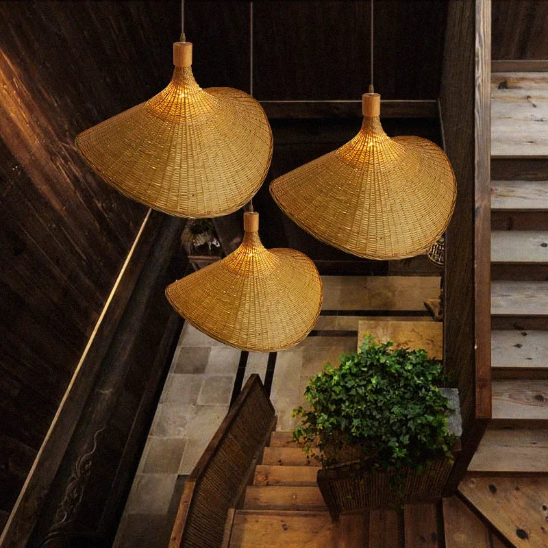Hand Knitted Bamboo Pendant Lamp for Home Decor - Smarsty