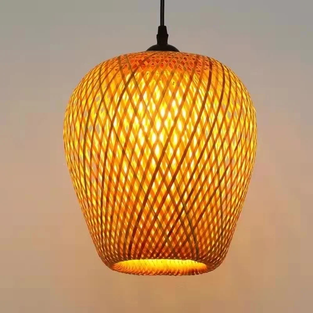 Hand Knitted Bamboo Pendant Lamp for Home Decor - Smarsty