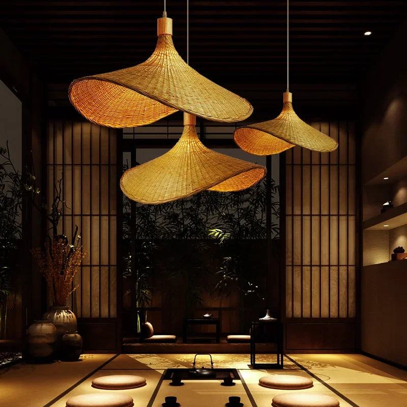 Hand Knitted Bamboo Pendant Lamp for Home Decor - Smarsty