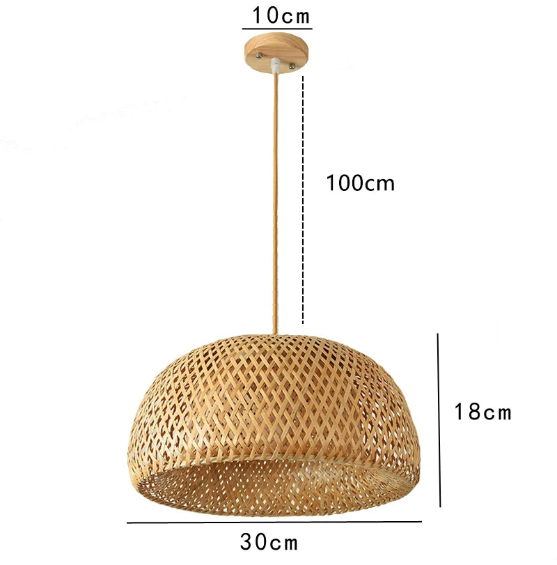 Hand Knitted Bamboo Pendant Lamp for Home Decor - Smarsty