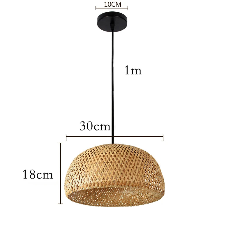 Hand Knitted Bamboo Pendant Lamp for Home Decor - Smarsty