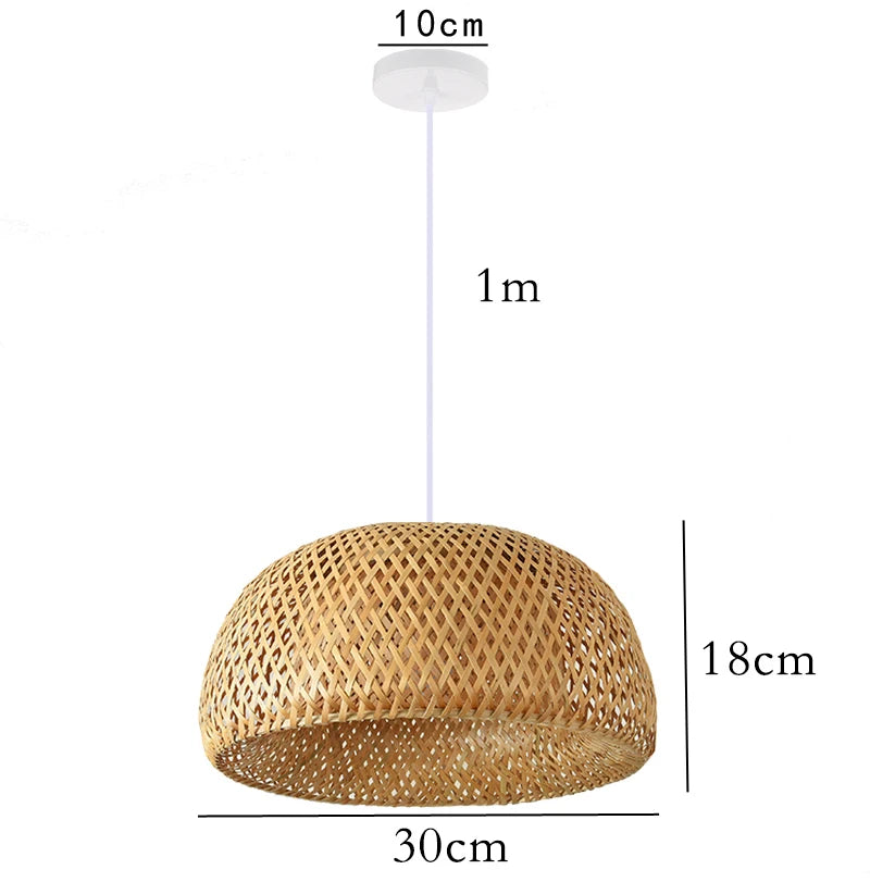 Hand Knitted Bamboo Pendant Lamp for Home Decor - Smarsty