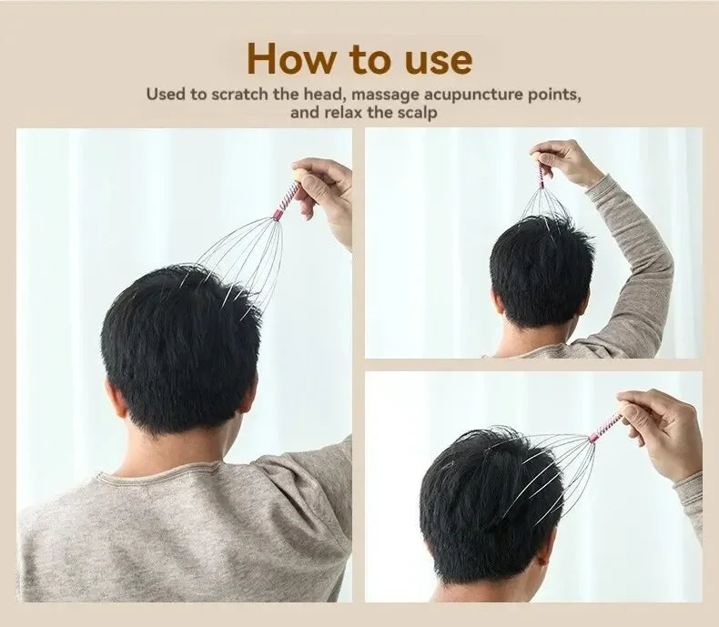 Stainless Steel Octopus Head Massager for Ultimate Relaxation - Smarsty