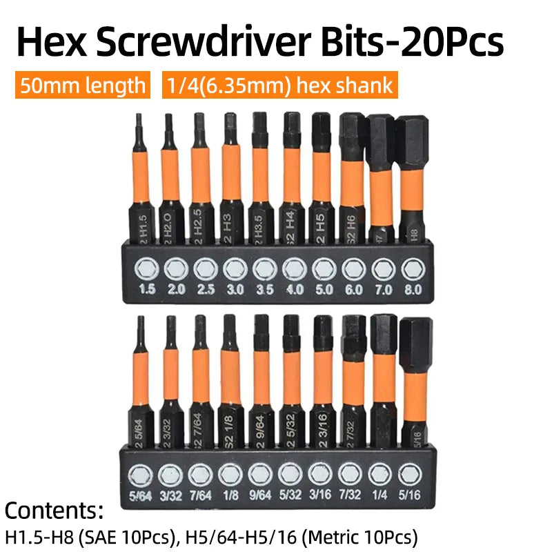Magnetic Hex Head Allen Wrench Bit Set - Smarsty