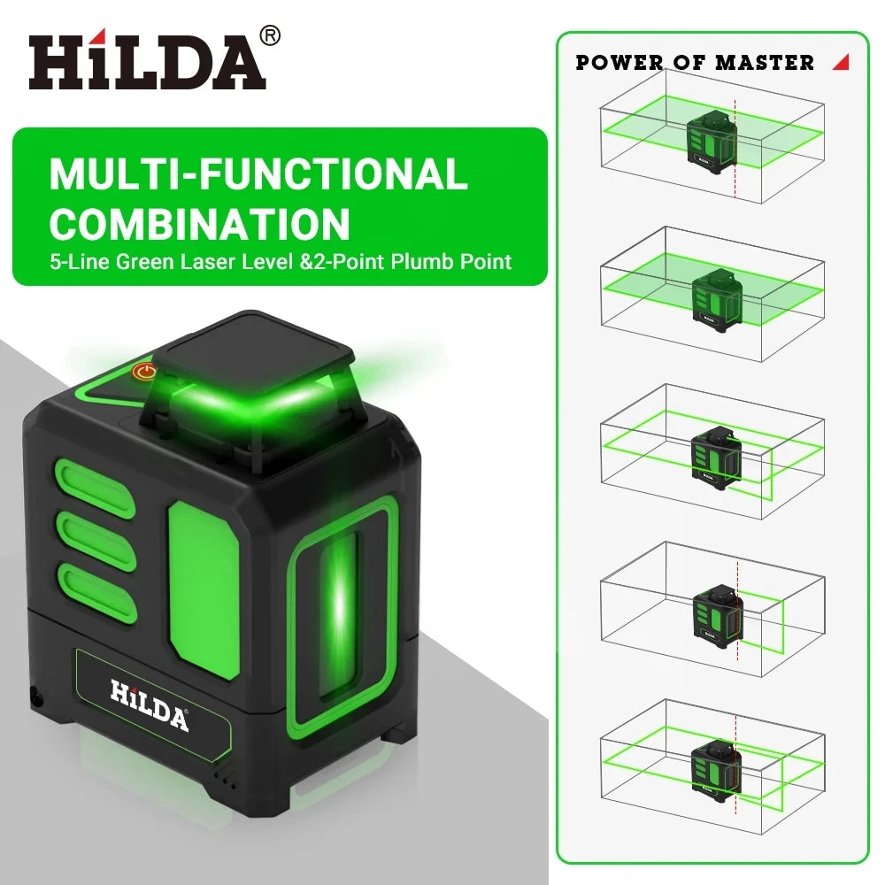 HILDA Green Laser Level 360 Automatic Precision Tool - Smarsty