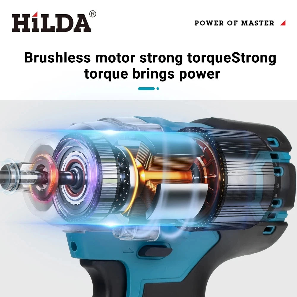 HILDA 18V Rechargeable Electric Impact Wrench for Car Maintenance - Smarsty